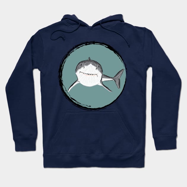 Artwork of a Great White Shark IV Hoodie by JDHegemann